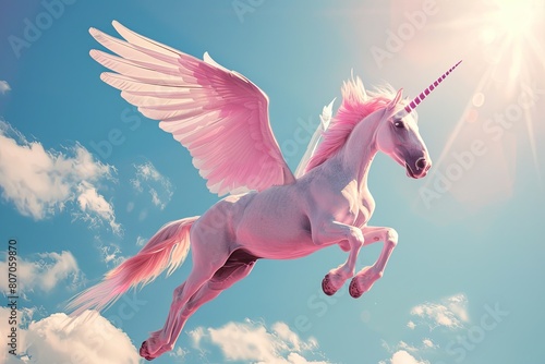Pink horse unicorn