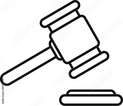 Wooden gavel icon outline vector. Hammer decision. Legal guilt sign