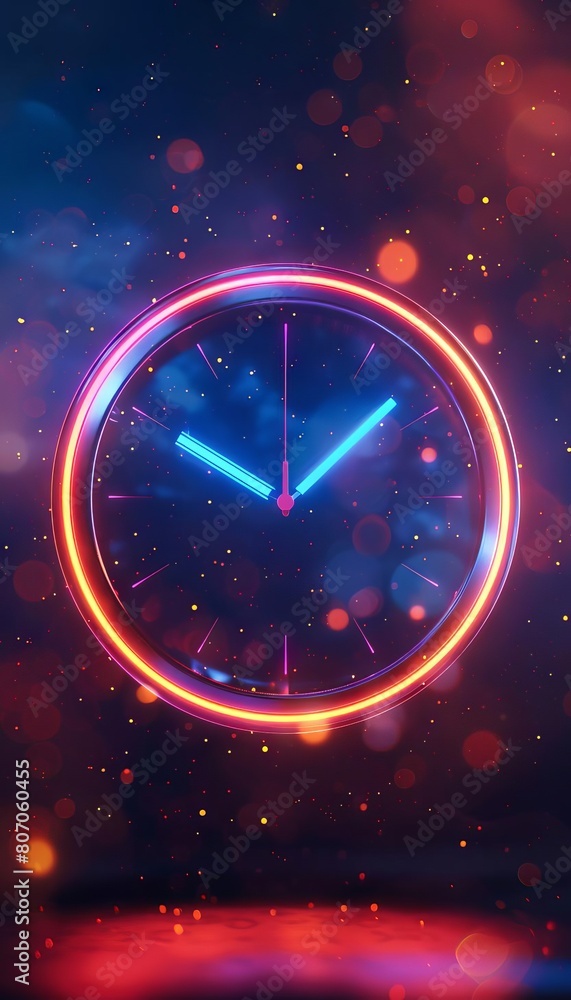 3D concept of a glowing NetZero countdown numberless clock, floating in space, minimalist aesthetic 3D concept of a glowing NetZero countdown numberless clock, floating in space, minimalist aesthetic