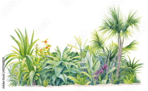 PNG Tropical garden vegetation outdoors drawing.