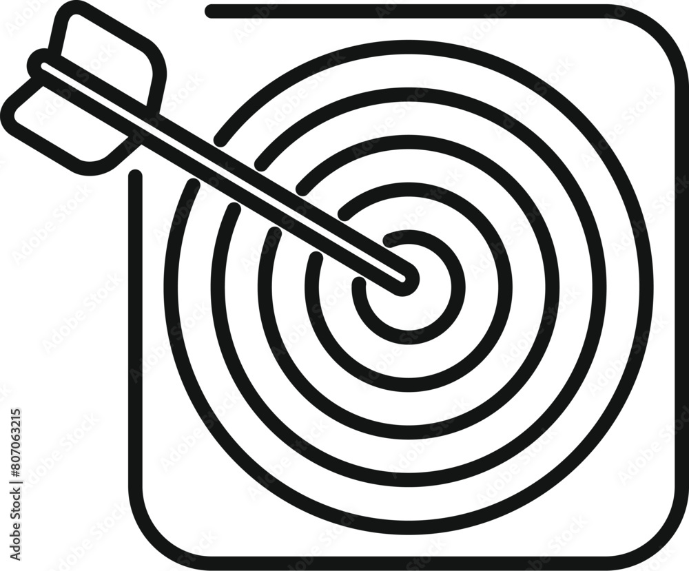 Business target icon outline vector. Success market. Arrow center perfect Business target icon outline vector. Success market. Arrow center perfect