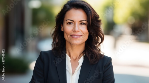 portrait of a smiling 45-year-old Latina businesswoman  