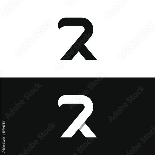 Initial R Letter Logo Design with geometry and monogram. Minimalist, modern and elegant logo. Isolated background.
