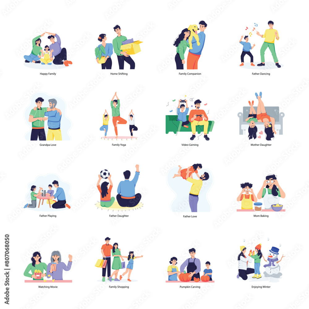Handy Collection of Family Flat Illustrations
Handy Collection of Family Flat Illustrations