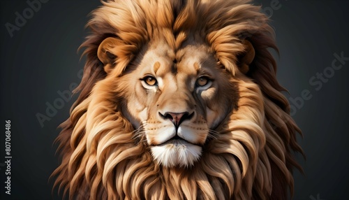 A lion icon with a majestic mane upscaled 3