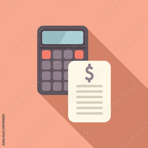 Collateral calculator icon flat vector. Service payment. Financial investment