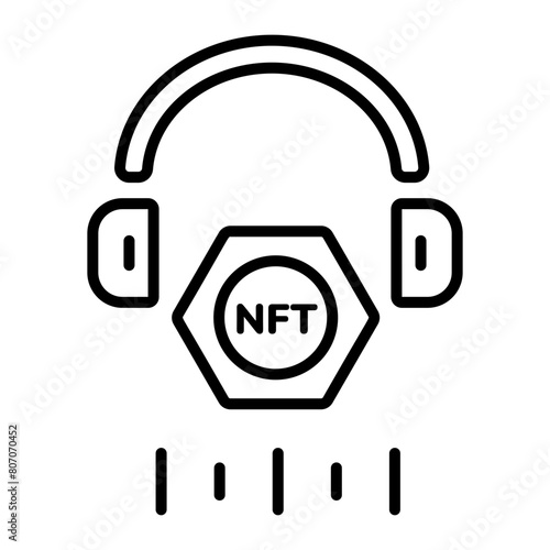 Premium linear style icon of nft music 
