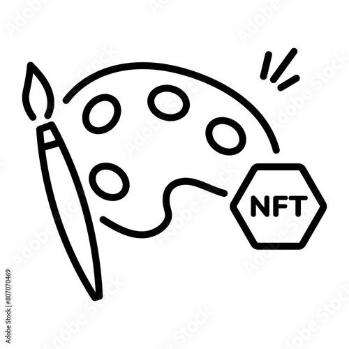Get this linear icon of nft art 