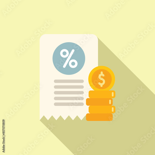 Finance support icon flat vector. Collateral access. Money stack payment