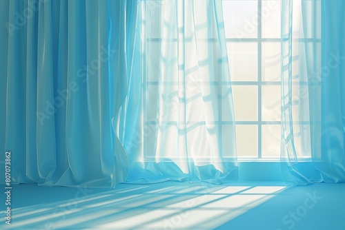 A colorful curtain with a sun shining through it
