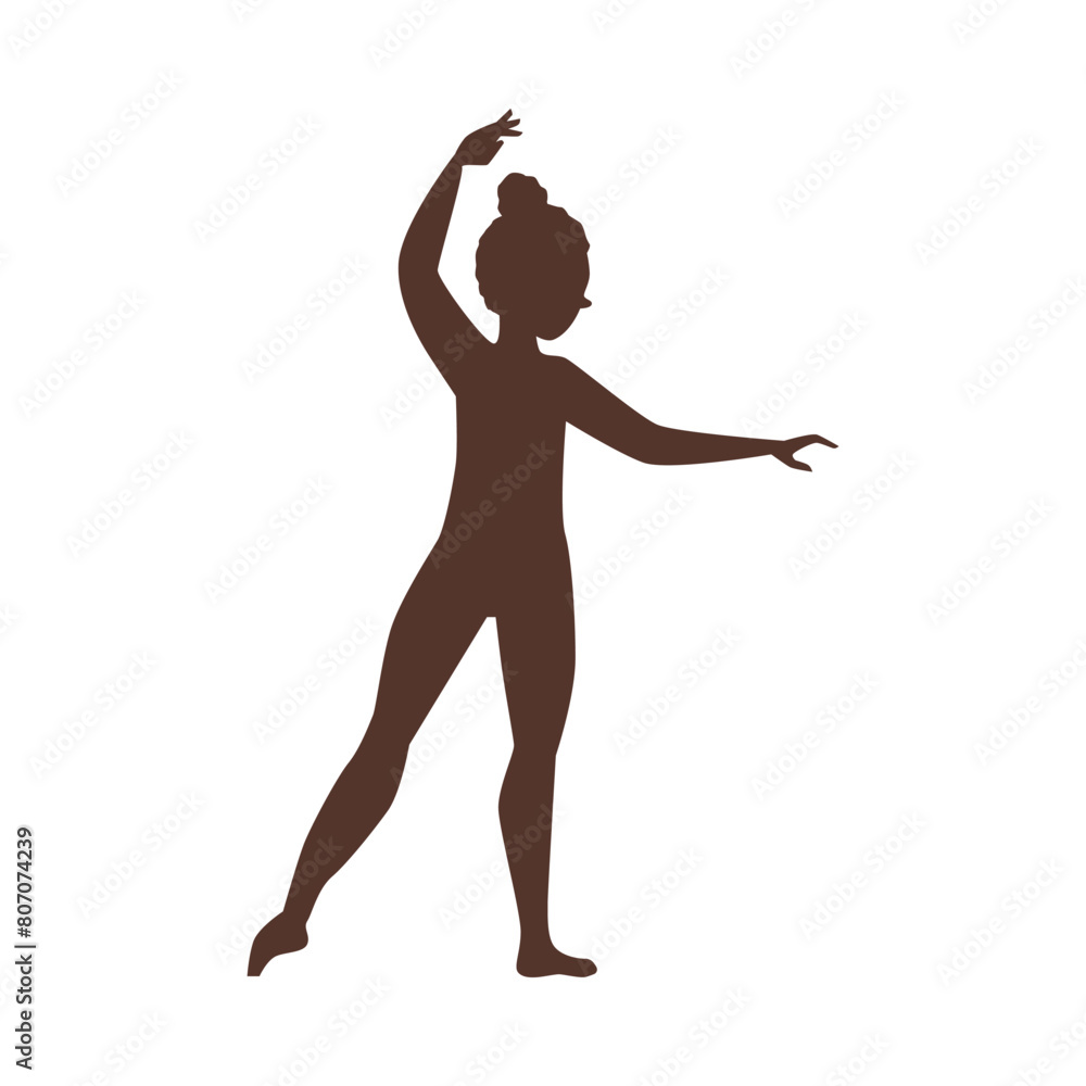 Child ballerina poised stance vector illustration