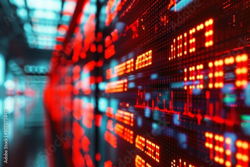 A colorful display of numbers and letters on a screen