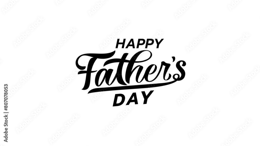 Happy Father's Day Text animation with beautiful lettering in black and white for Father's Day Celebrations, greetings, events, etc. Happy Father's Day Text animation with beautiful lettering in black and white for Father's Day Celebrations, greetings, events, etc.