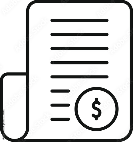 Collateral paper document icon outline vector. Finance support. Pawn property