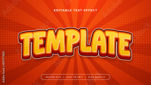 Orange red and white template 3d editable text effect - font style