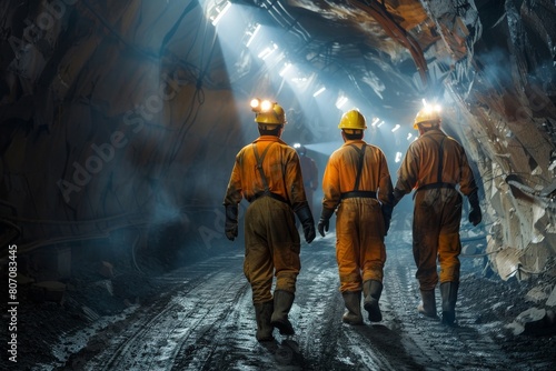 miners underground in the mine working people photo