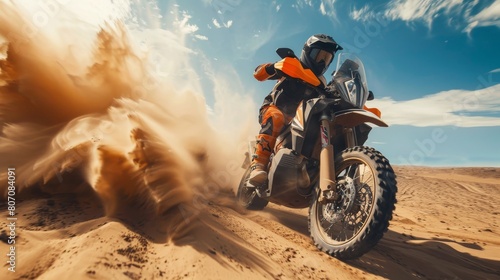 Enduro motorcyclist cross Dakar race