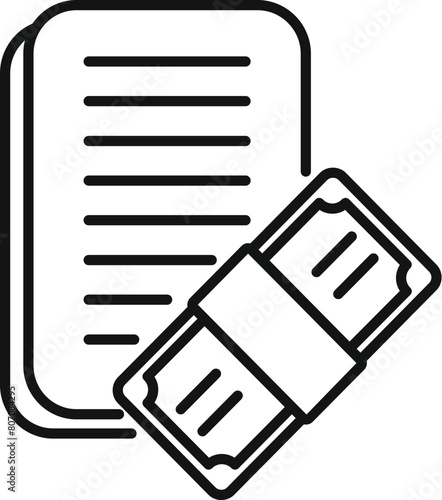 Funds credit papers icon outline vector. Collateral planning. Help apply