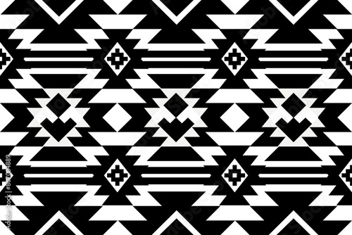 Tribal aztec vector retro seamless pattern on white background. Navajo southwest. Geometric ethnic oriental seamless pattern traditional. Mexican style. fabric, clothing, carpet, textile, batik, rug photo