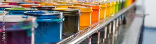 An industrial paint mixing facility using quantum color matching techniques to achieve perfect hues with fewer trials photo