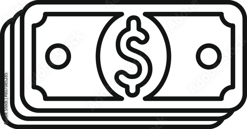 Money cash credit icon outline vector. Collateral support. Online economy
