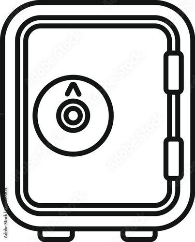 Money safe box icon outline vector. Finance credit. Banking secured support