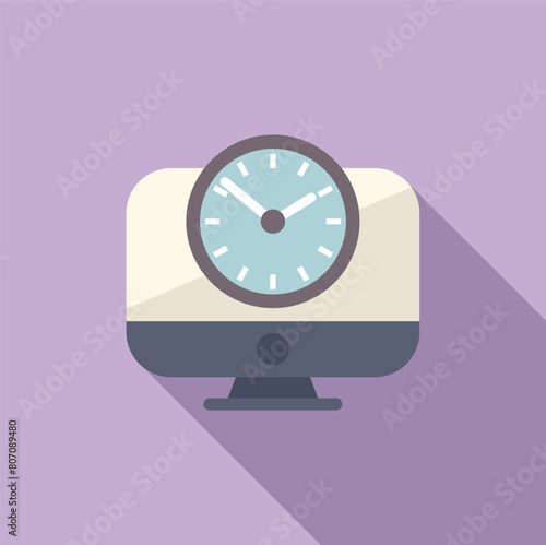 Online contract duration icon flat vector. Meeting online. Business schedule