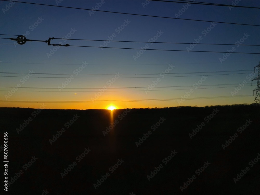 Sunset from train view