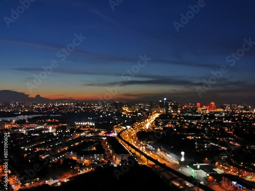 view of the city at night