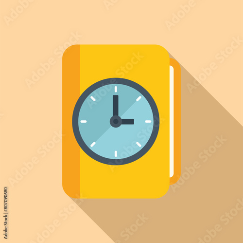 Duration of deadline folder work icon flat vector. Research shape. Fixed loan