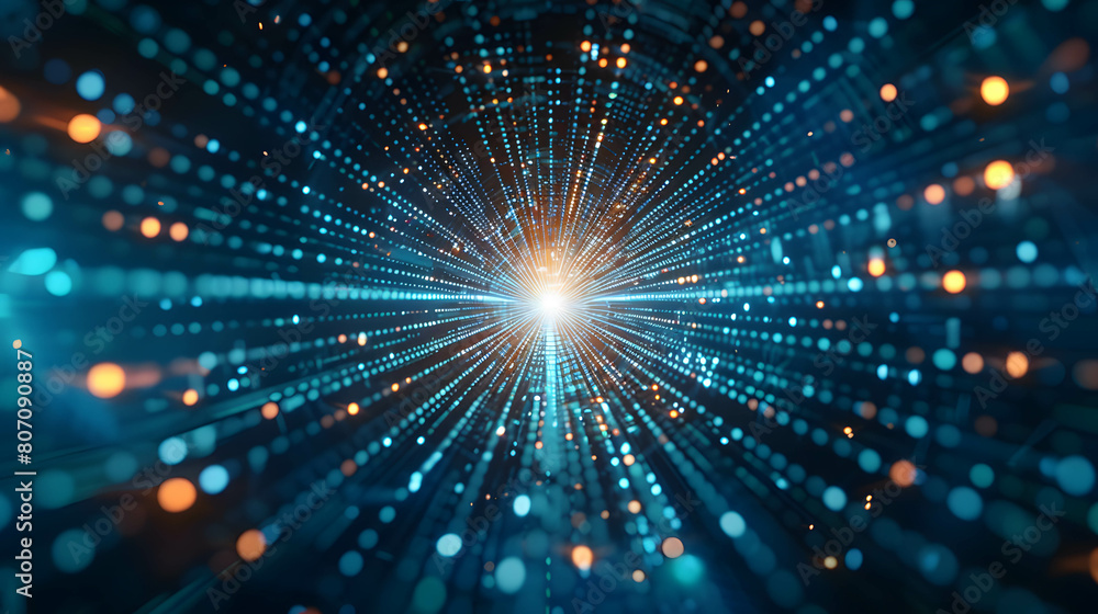 Naklejka premium Wallpaper of technology for sending and exchanging information or flow of data transmission, global network connection, big data technology or digital transformation concept