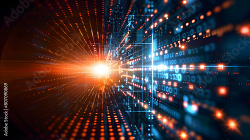 Wallpaper of technology for sending and exchanging information or flow of data transmission  global network connection  big data technology or digital transformation concept