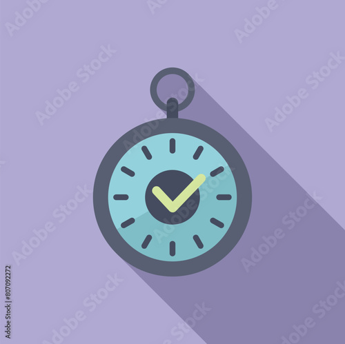 Classic stopwatch duration icon flat vector. Clock event. Timer schedule