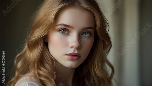 Wallpaper Mural Timeless Beauty: Breathtaking Portrait of a Radiant 21-Year-Old Woman Torontodigital.ca