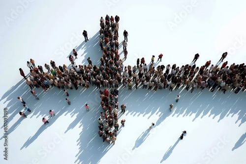 Aerial view of a crowd grou...