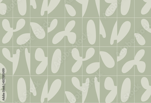 Obraz na płótnie Linear seamless smooth abstract pattern drawing with mint color on green background w salonie