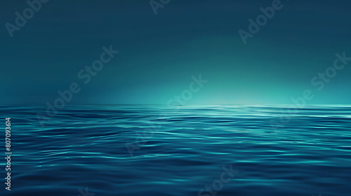 A blue ocean with a horizon in the background