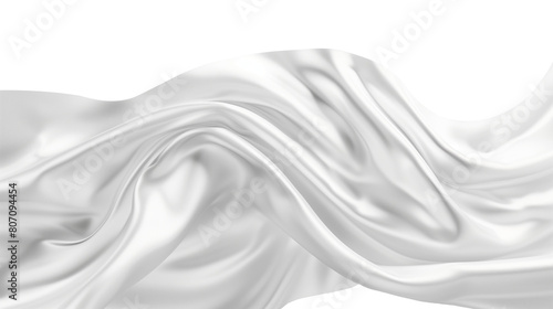 White silk cloth flows beautifully on isolated transparent background.