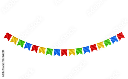 Tableau sur toile Bandeirinhas de sao joao coloridas elemento 3d para festa junina