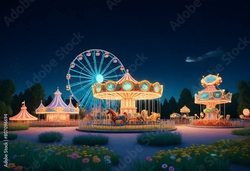 An 8k intricately detailed abandoned amusement pa upscaled 24