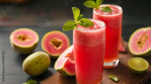 fresh guava Juice with guava fruit