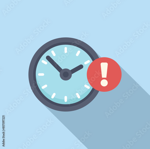 Duration hour concept icon flat vector. Overtime deadline. Agenda schedule