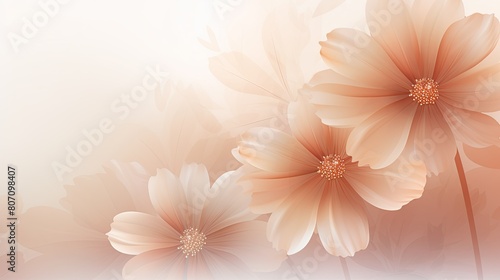 Soft gradient background with delicate floral elements