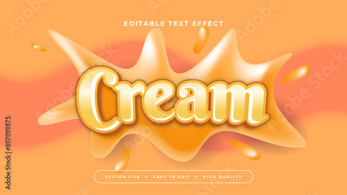 Orange and white cream 3d editable text effect - font style