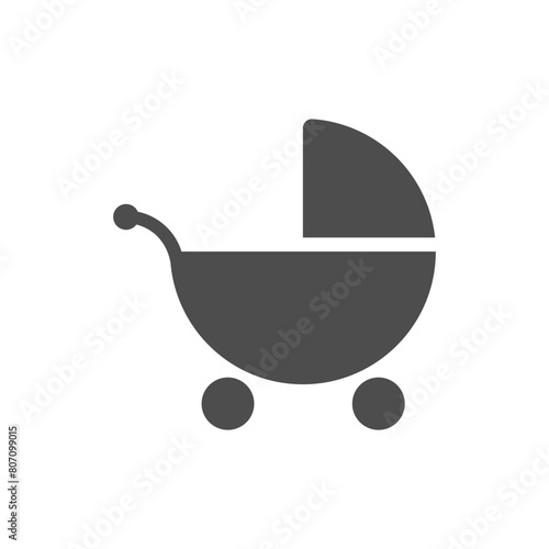 Baby stroller glyph vector icon isolated on white background. Baby stroller glyph vector icon for web, mobile and ui design