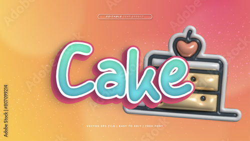 Colorful cake 3d editable text effect - font style
