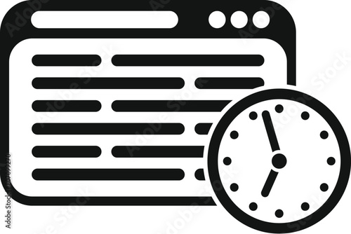 Web site duration work icon simple vector. Digital hour. Fixed length