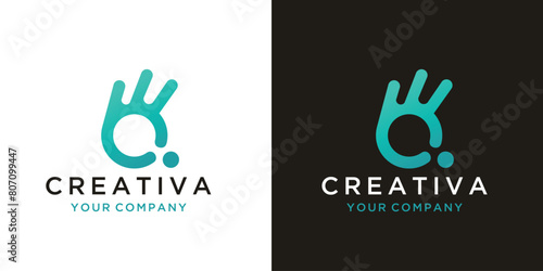 Modern meta ball icon initial technology logo design. neuron, biotechnology molecule atom DNA chip template