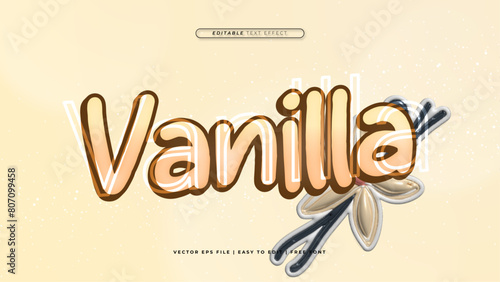Beige brown and black vanilla 3d editable text effect - font style