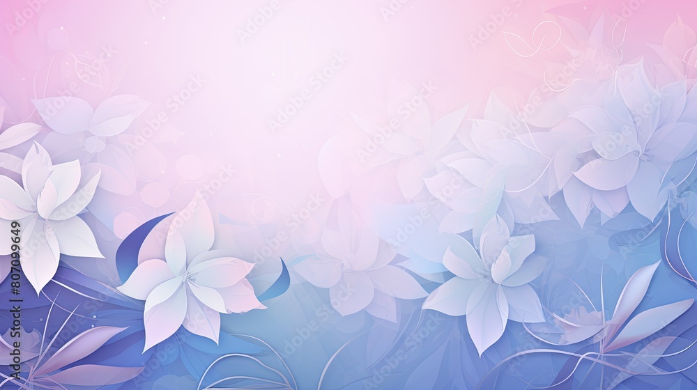 Obraz premium Soft gradient background with delicate floral elements